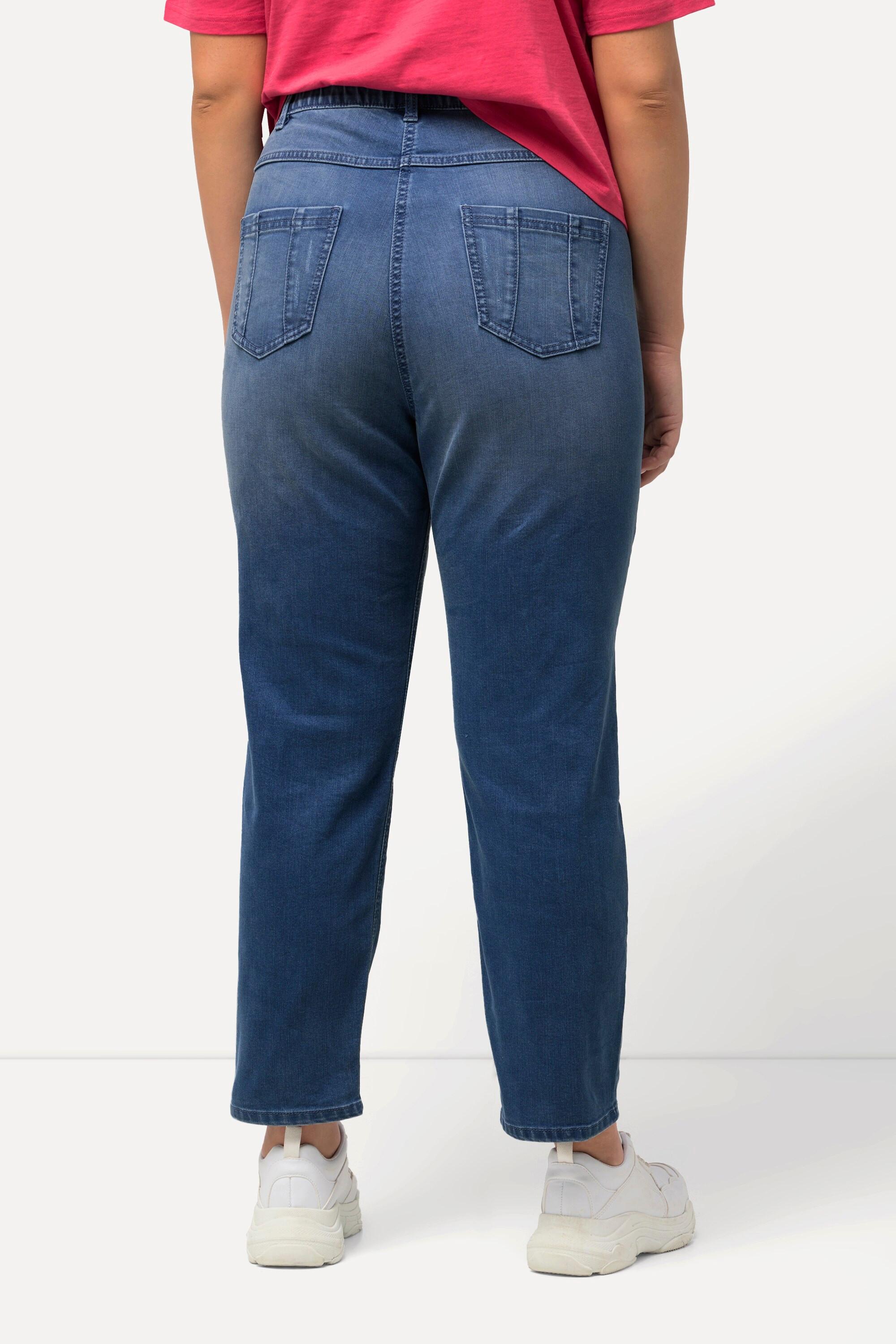 Ulla Popken  Jean Sarah avec pierres fantaisie, jambe étroite et taille stretch confortable 