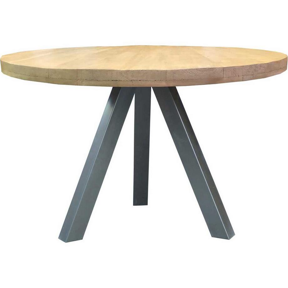 mutoni Esstisch Massivholz Mango Beine Metall rund 120  