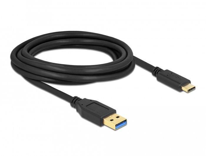 DeLock  84006 USB Kabel 3 m USB 3.2 Gen 1 (3.1 Gen 1) USB A USB C Schwarz 