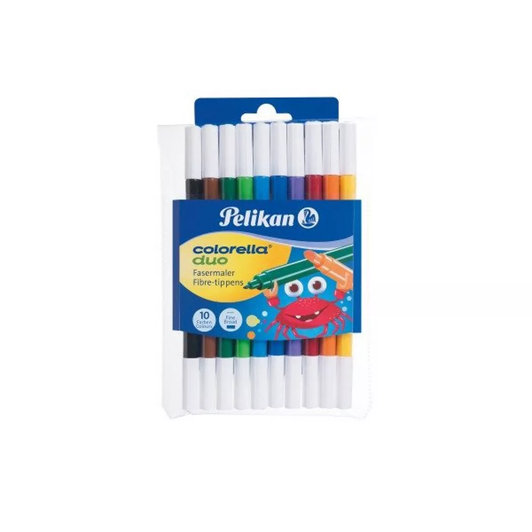 Pelikan - Fasermaler Colorella duo C407 10 Stifte mit 2 verschiedenen Strichbreiten, One Size