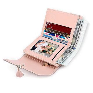 Only-bags.store Portafoglio piccolo in ecopelle liscia con scomparti multipli  