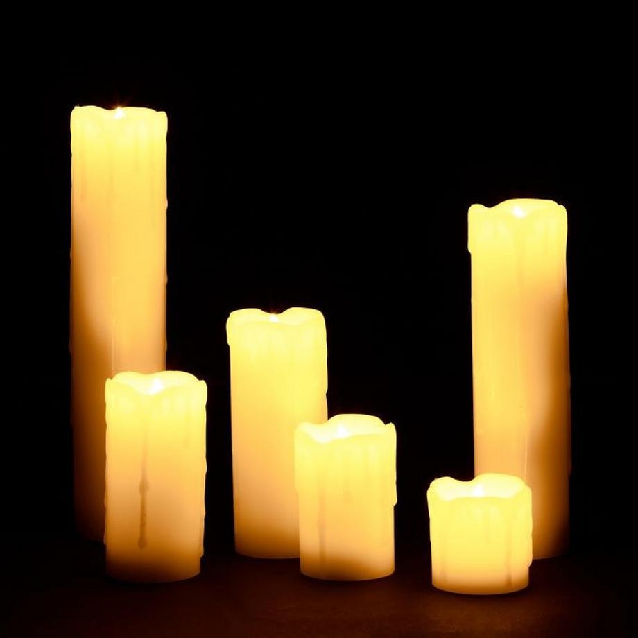 Lot de 6 blocs lumineux LED en cire
