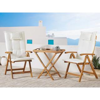 Beliani Bistro Set aus Akazienholz Klassisch JAVA  