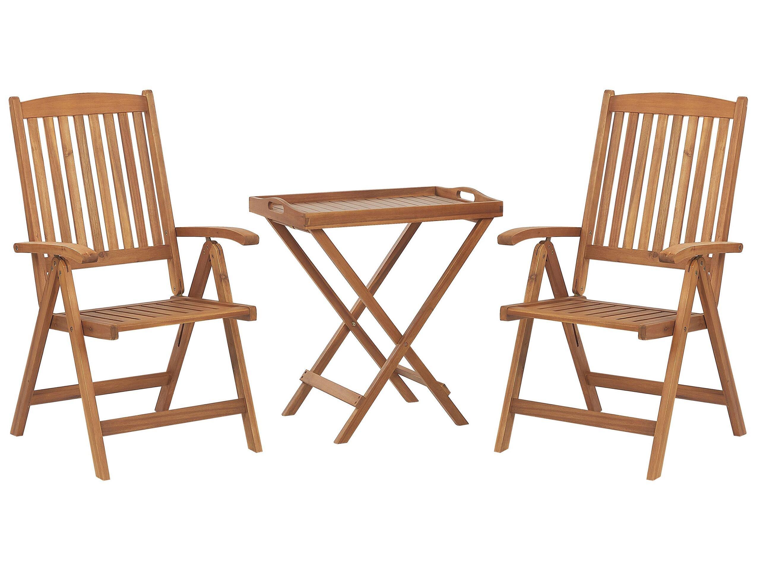 Beliani Bistro Set aus Akazienholz Klassisch JAVA  