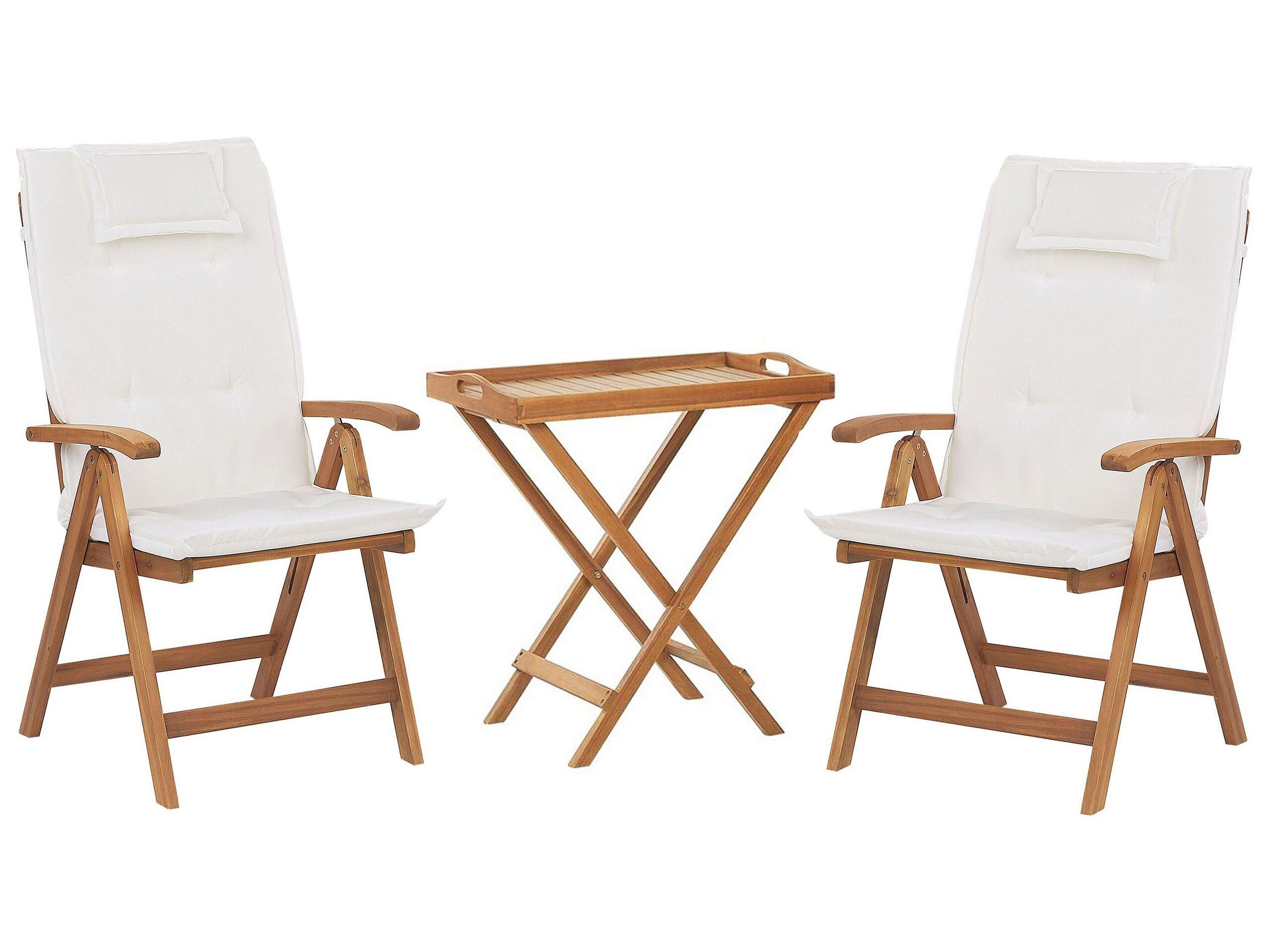 Beliani Bistro Set aus Akazienholz Klassisch JAVA  