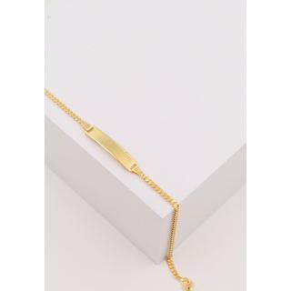 MUAU Schmuck  Bébé Bracelet Panzer Gelbgold 375, 14cm Gravurplatte 2.1cm 