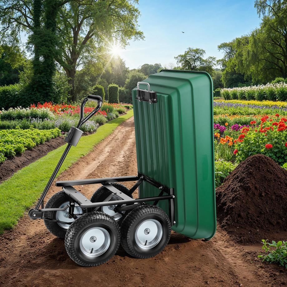 Tectake Gartenwagen Tummi mit Kippfunktion Luftreifen  