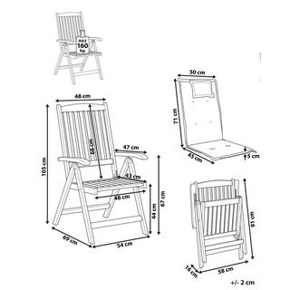 Beliani Lot de 6 chaises en Acacia Traditionnel JAVA  