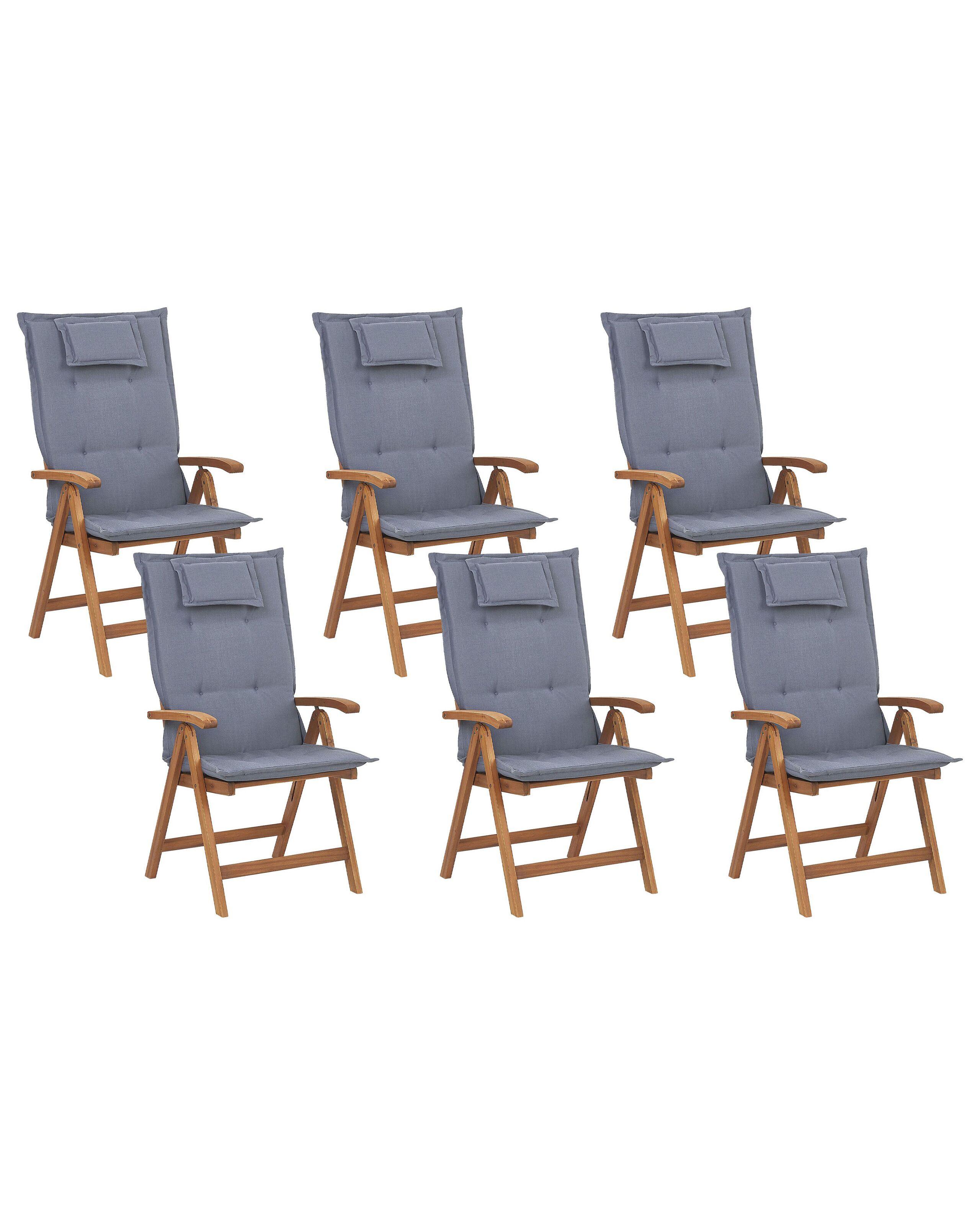 Beliani Lot de 6 chaises en Acacia Traditionnel JAVA  