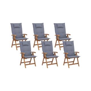 Beliani Lot de 6 chaises en Acacia Traditionnel JAVA  