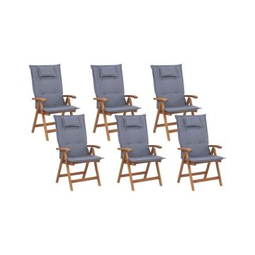 Lot de 6 chaises en Acacia Traditionnel JAVA