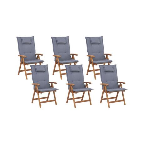 Beliani Lot de 6 chaises en Acacia Traditionnel JAVA  