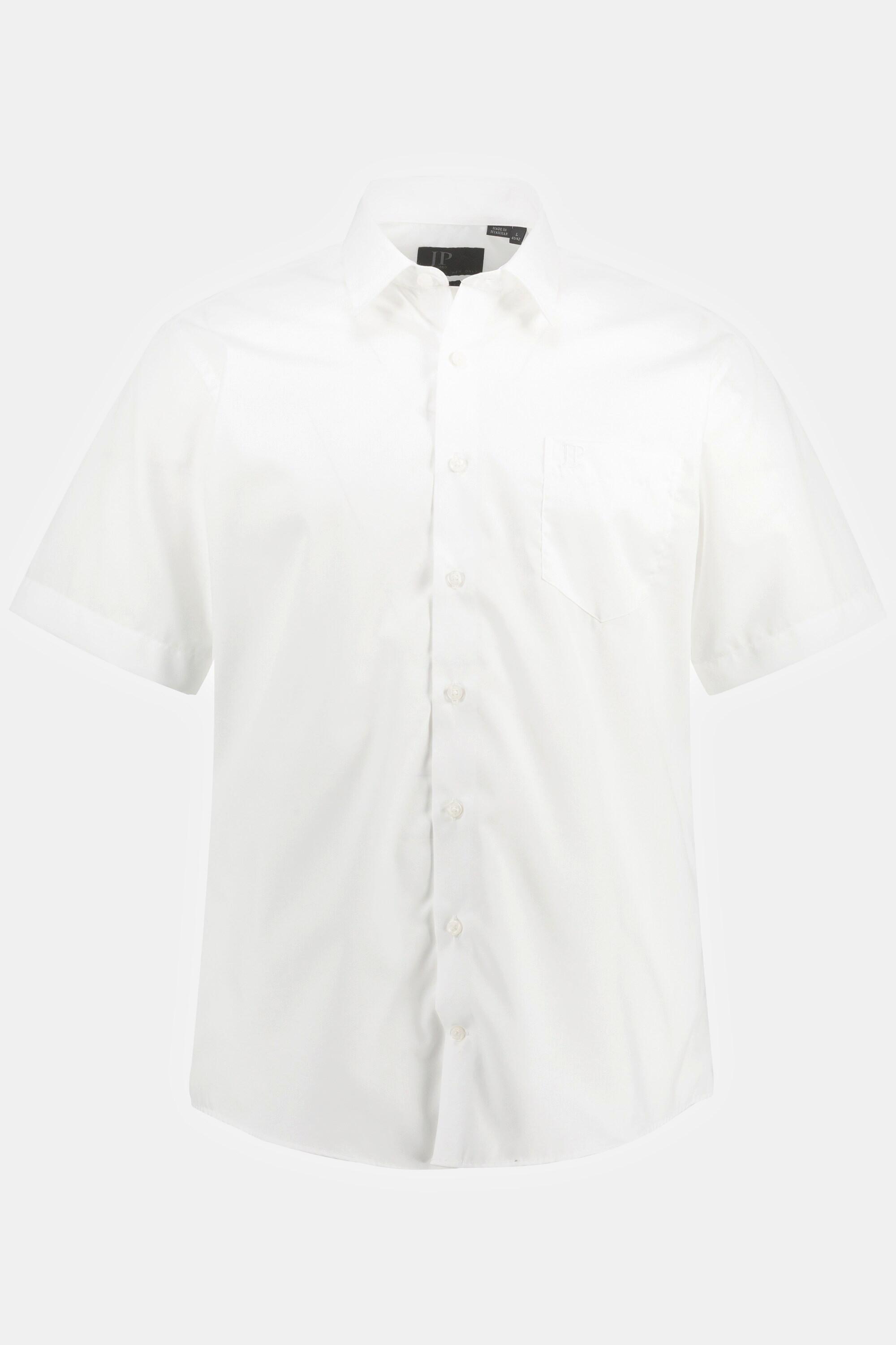 JP1880  Chemise infroissable, collection Business, col Kent et manches courtes, coupe Comfort Fit blanc neige 