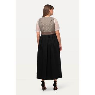 Ulla Popken  Dirndl, doppellagige Schürze, Carree-Ausschnitt, ärmellos 