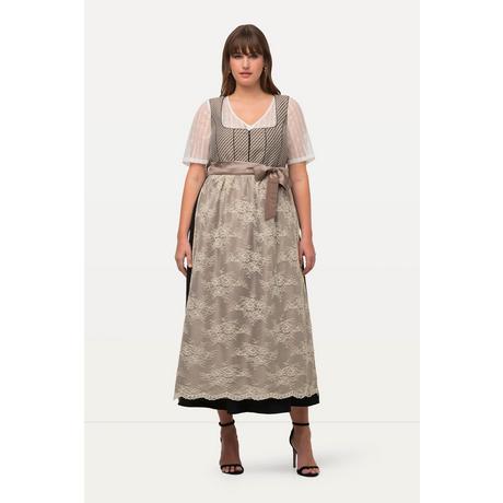 Ulla Popken  Dirndl, doppellagige Schürze, Carree-Ausschnitt, ärmellos 