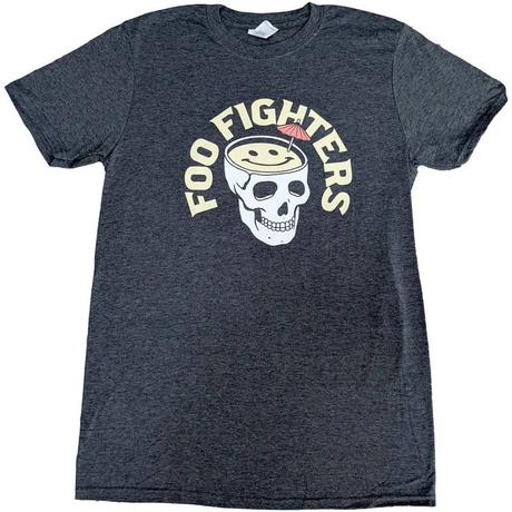 Foo Fighters Totenkopf Cocktail Grafikdruck T-Shirt  