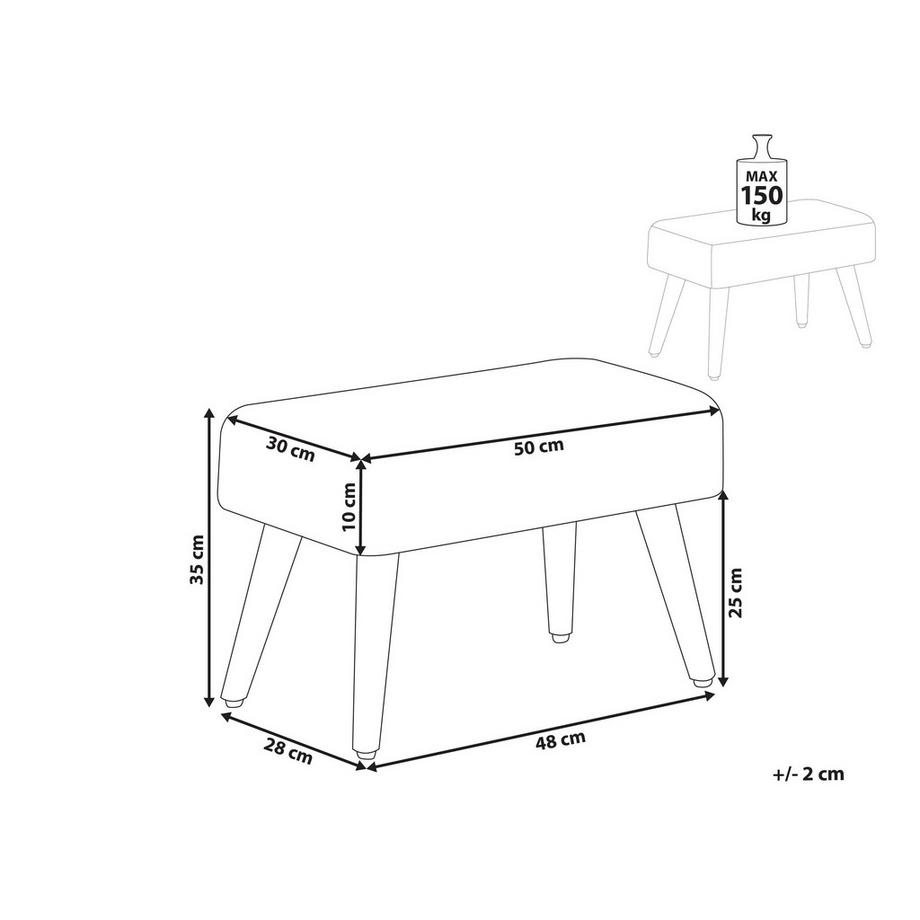 Beliani Hocker aus Samtstoff Klassisch TAKOMA  