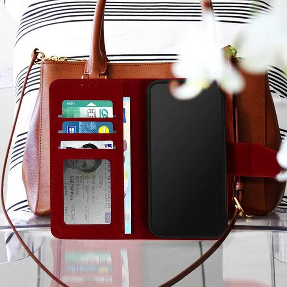 Avizar  Leder Hülle iPhone 14 Pro Rot 