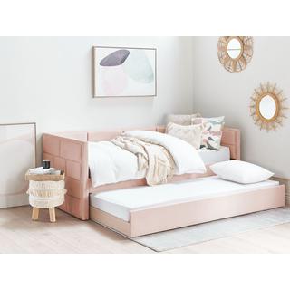 Beliani Letto con rete a doghe en Velluto Glamour CHAVONNE  