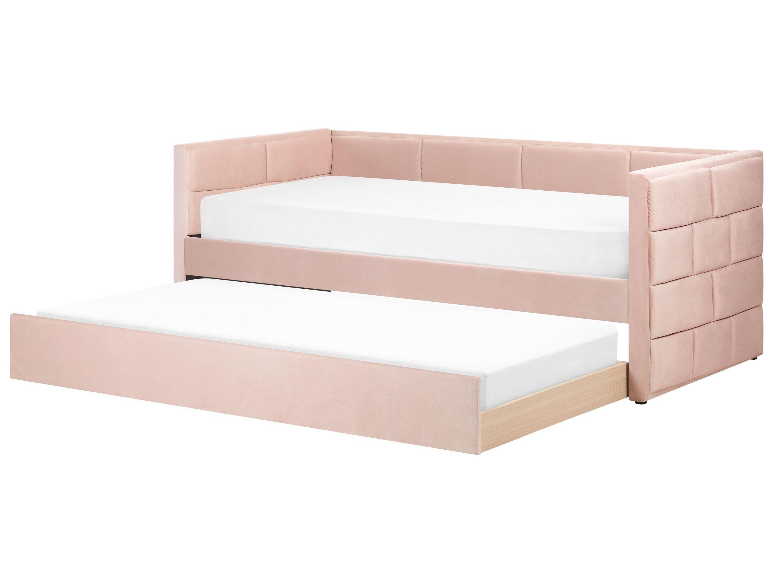 Beliani Letto con rete a doghe en Velluto Glamour CHAVONNE  