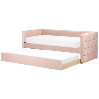 Beliani Letto con rete a doghe en Velluto Glamour CHAVONNE  