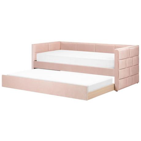 Beliani Letto con rete a doghe en Velluto Glamour CHAVONNE  