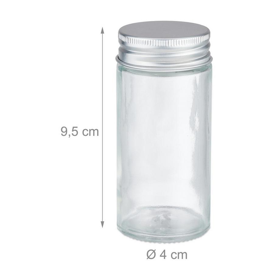 B2X I barattoli trasparenti per spezie semplificano l'organizzazione della cucina, garantendo un rapido accesso ai tuoi condimenti preferiti. Questo set include un imbuto per un riempimento semplice e aperture personalizzabili per un dosaggio preciso.  