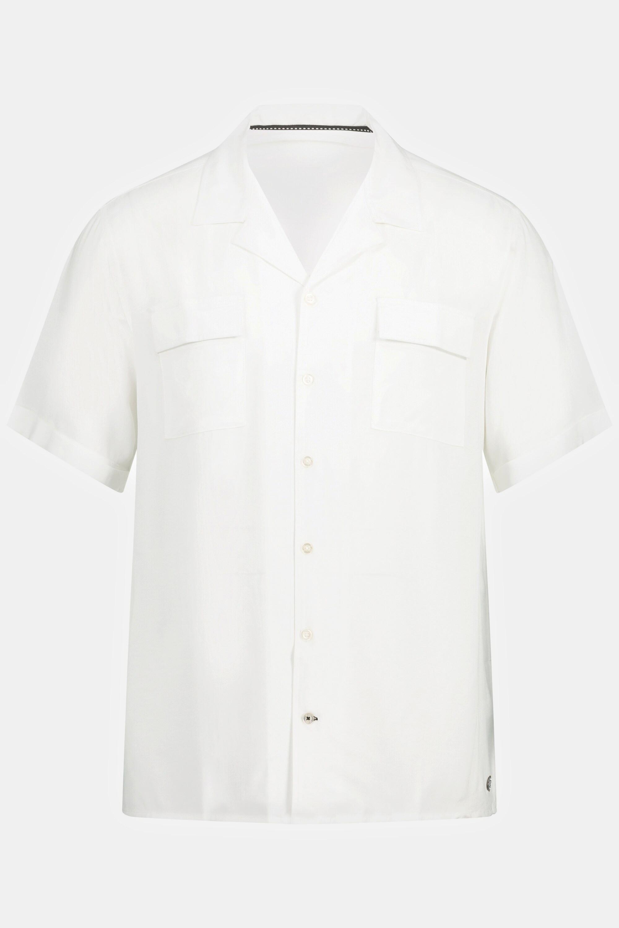 JP1880  Camicia con mezze maniche e colletto alla cubana 