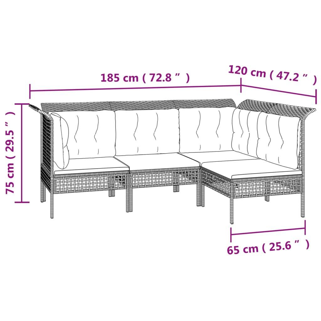 VidaXL set mobili da giardino Polirattan  