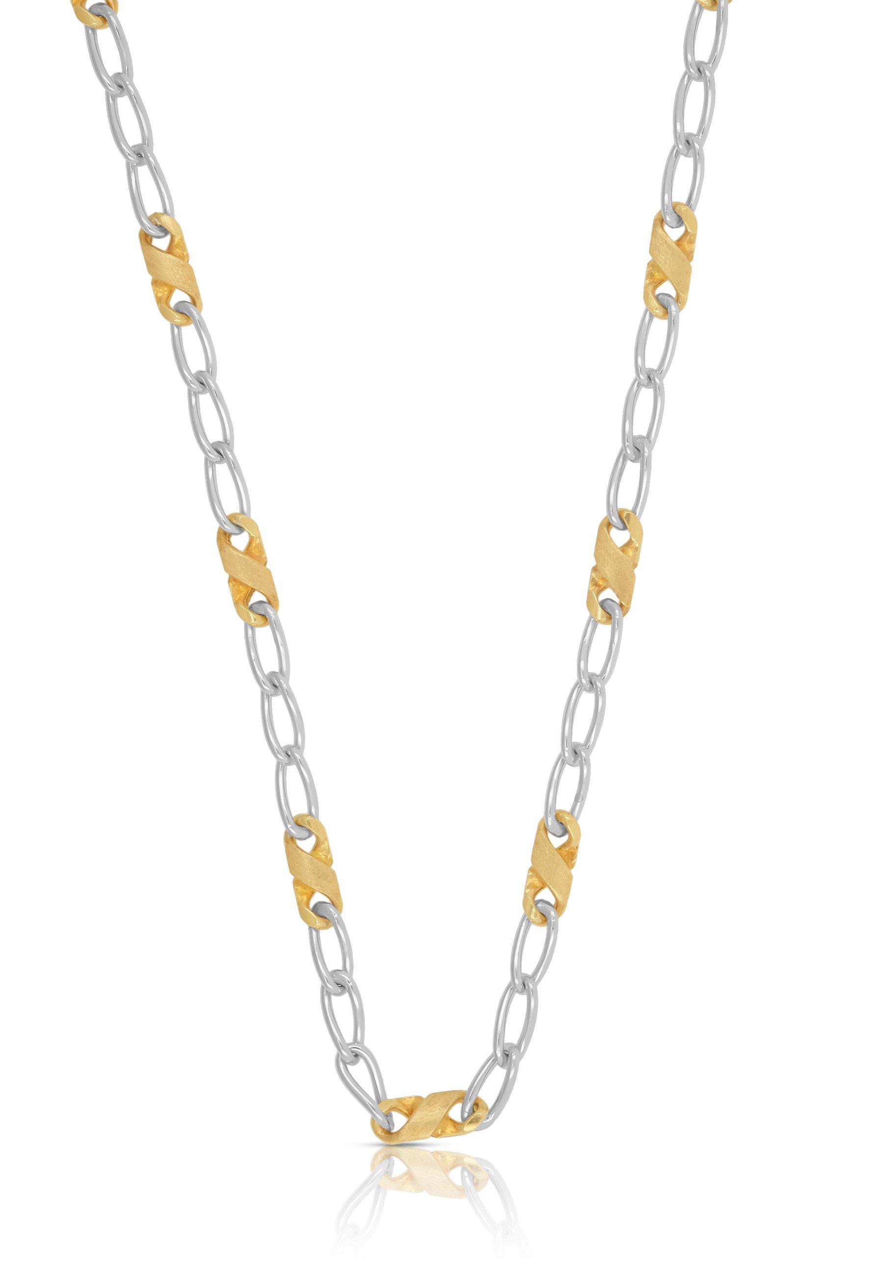 MUAU Schmuck  Collier 8er-Kette Bicolor Gelbgold-/Weissgold 750, 3.2mm, 45cm 