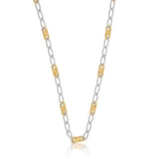 MUAU Schmuck  Collier 8er-Kette Bicolor Gelbgold-/Weissgold 750, 3.2mm, 45cm 