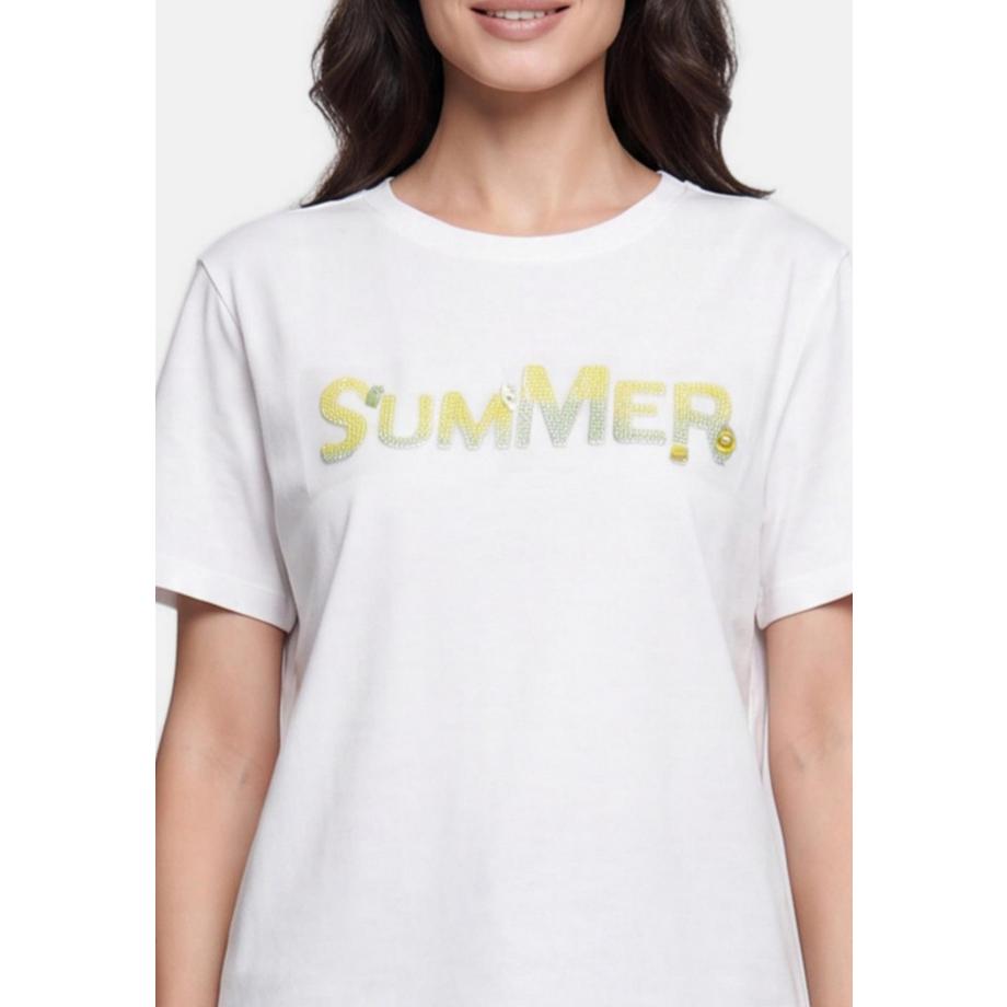 Chiara Ferretti Sommer Glitzer T-Shirt  