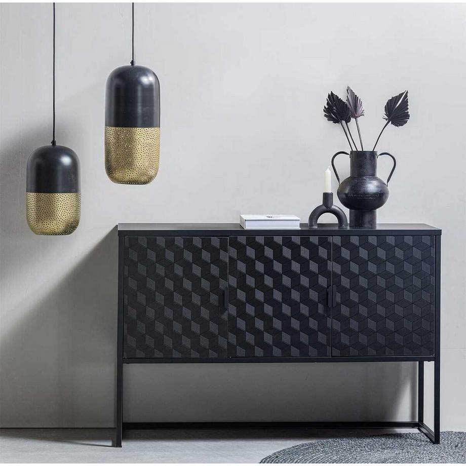 mutoni Portacandela Jake in ceramica nera  