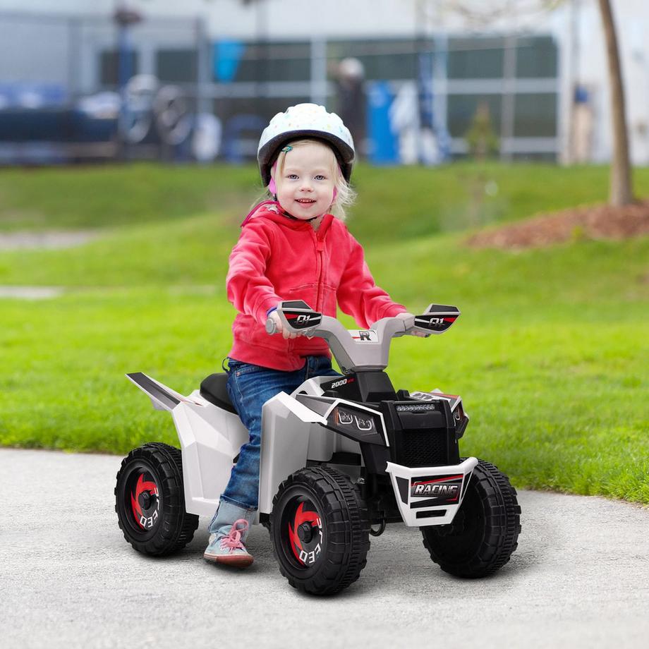 Northio  Elektro Kinderquad, Mini Elektroquad mit Vorwärts-, Rückwärtsfunktion, 6 V Elektrofahrzeug für Kinder 1,5-3 Jahre, 2,5 km/h, Weiß 
