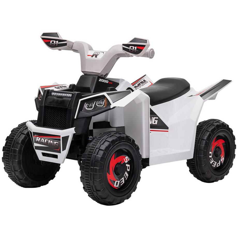 Northio  Elektro Kinderquad, Mini Elektroquad mit Vorwärts-, Rückwärtsfunktion, 6 V Elektrofahrzeug für Kinder 1,5-3 Jahre, 2,5 km/h, Weiß 