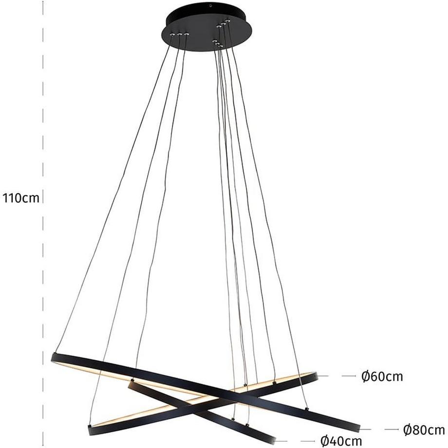 mutoni Lampada a sospensione Amira nera  