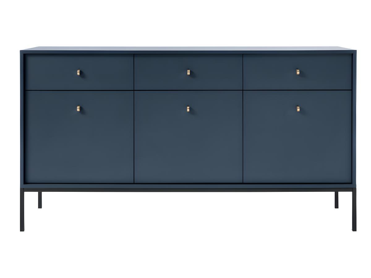 Vente-unique Credenza 3 cassetti e 3 ante Blu BOGDAN  