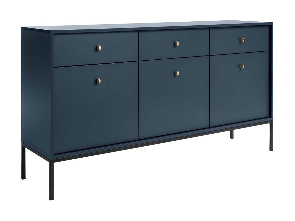 Vente-unique Credenza 3 cassetti e 3 ante Blu BOGDAN  