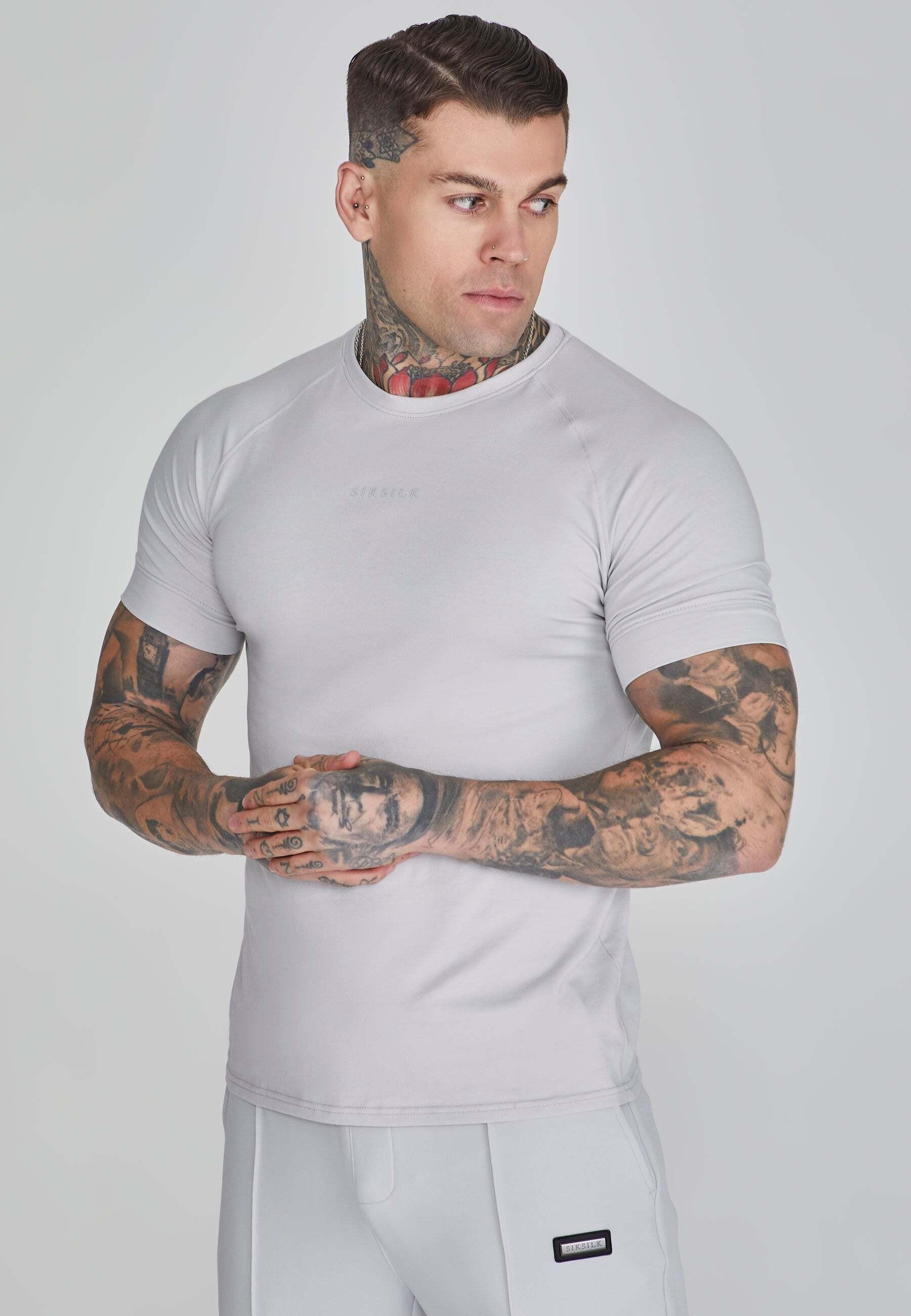 Sik Silk  T-shirt Smart T-Shirt in Light Grey 