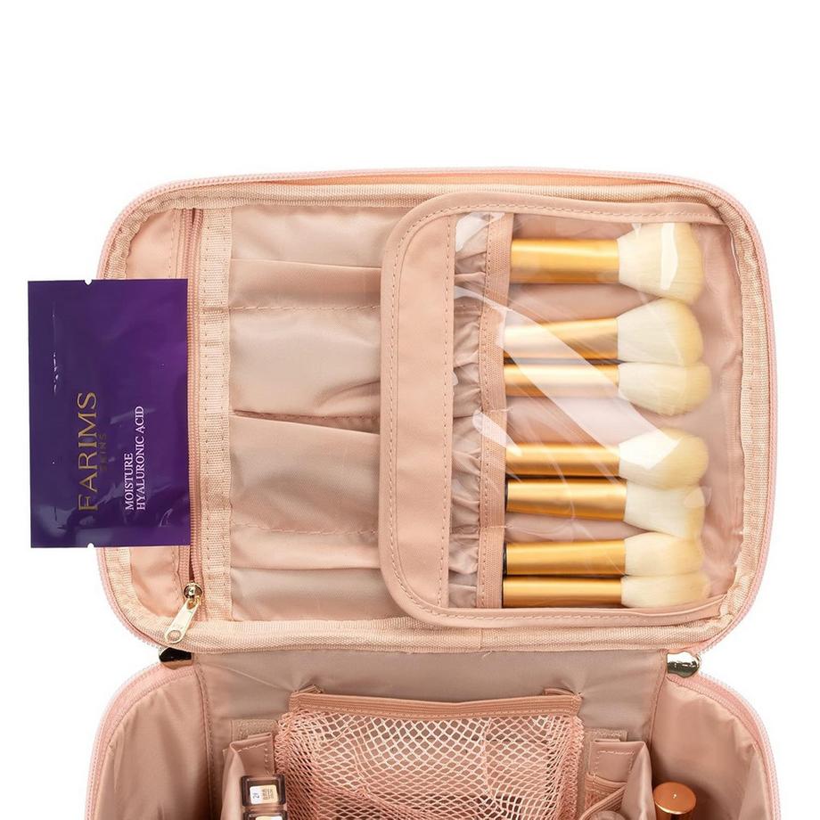 Only-bags.store  Trousse de maquillage de voyage Trousse de maquillage avec poignée et séparateur 