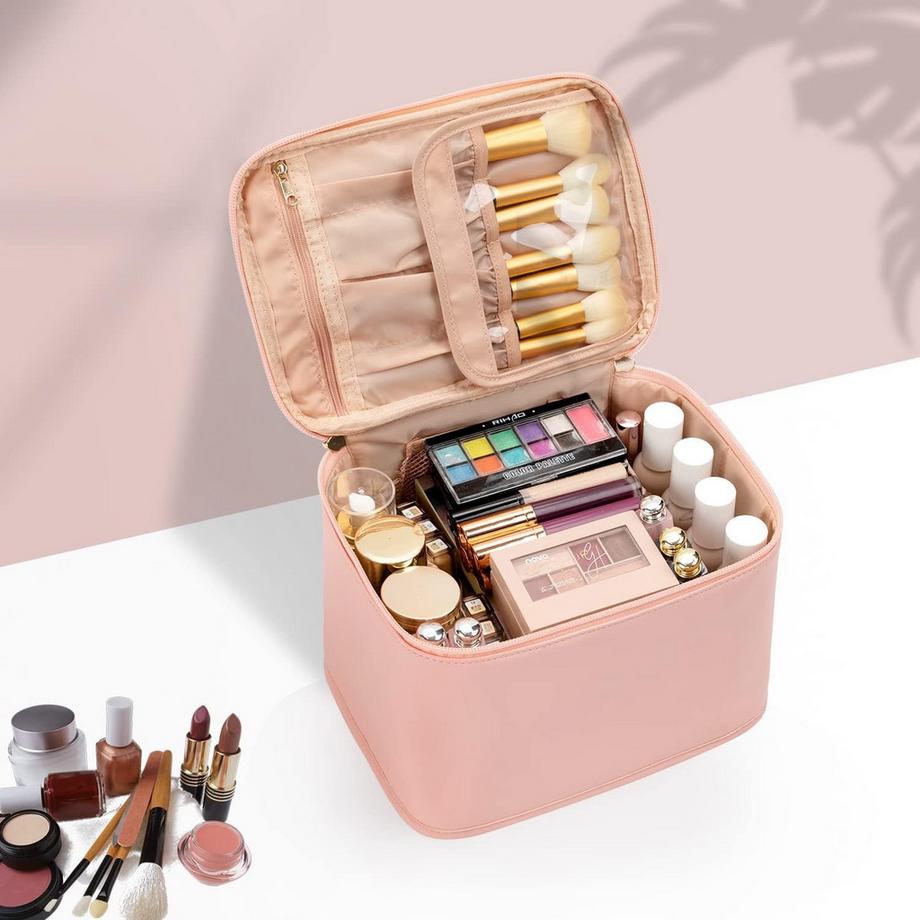 Only-bags.store  Trousse de maquillage de voyage Trousse de maquillage avec poignée et séparateur 