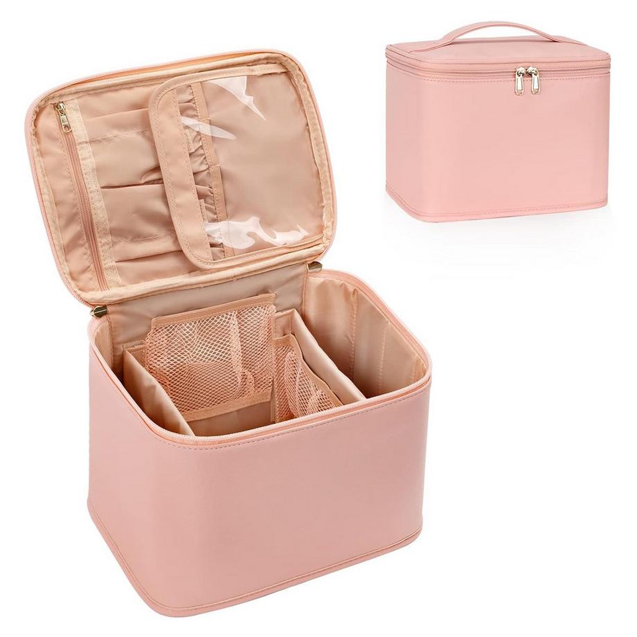 Only-bags.store  Trousse de maquillage de voyage Trousse de maquillage avec poignée et séparateur 