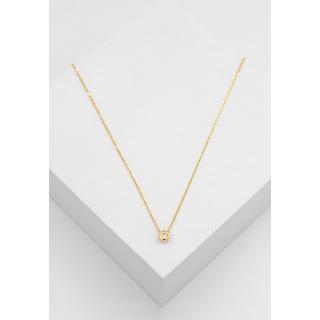 MUAU Schmuck  Solitär Anhänger Zargenfassung Gelbgold 750 Diamant 0.15ct. 5x5mm 