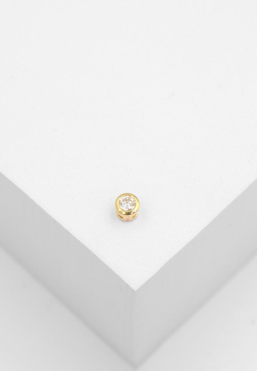 MUAU Schmuck  Solitär Anhänger Zargenfassung Gelbgold 750 Diamant 0.15ct. 5x5mm 