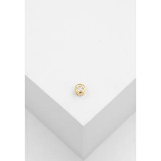 MUAU Schmuck  Pendentif solitaire Monture en or jaune 750 Diamant 0.15ct. 5x5mm 