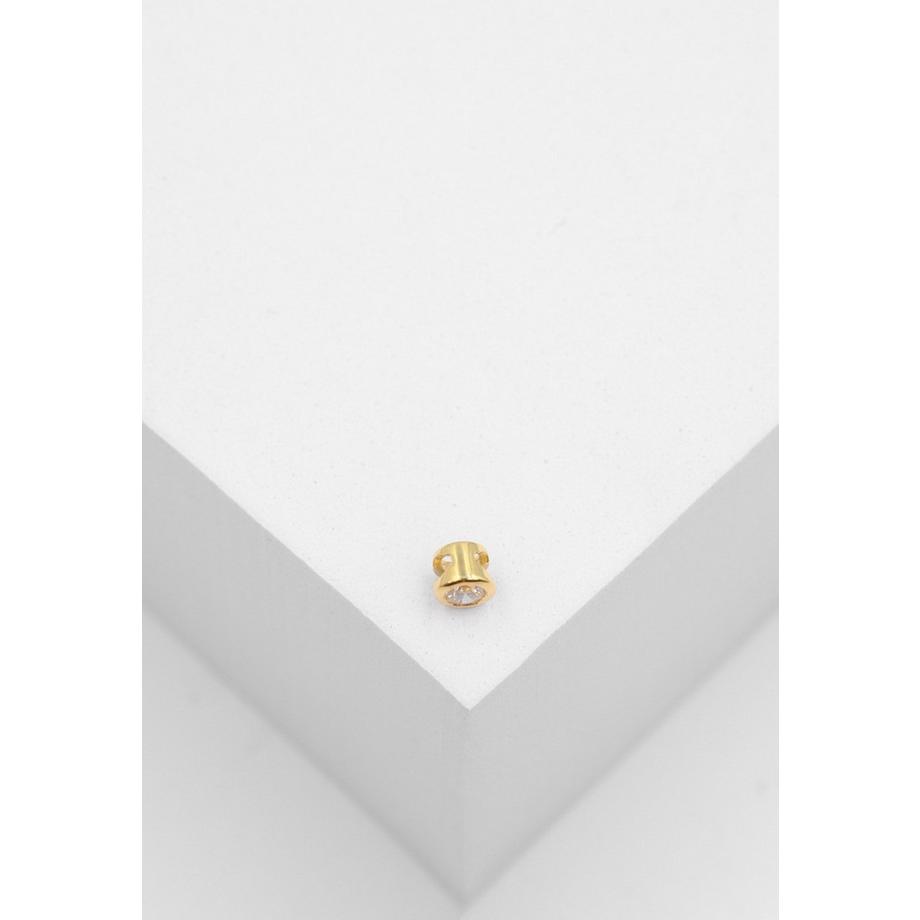 MUAU Schmuck  Solitär Anhänger Zargenfassung Gelbgold 750 Diamant 0.15ct. 5x5mm 