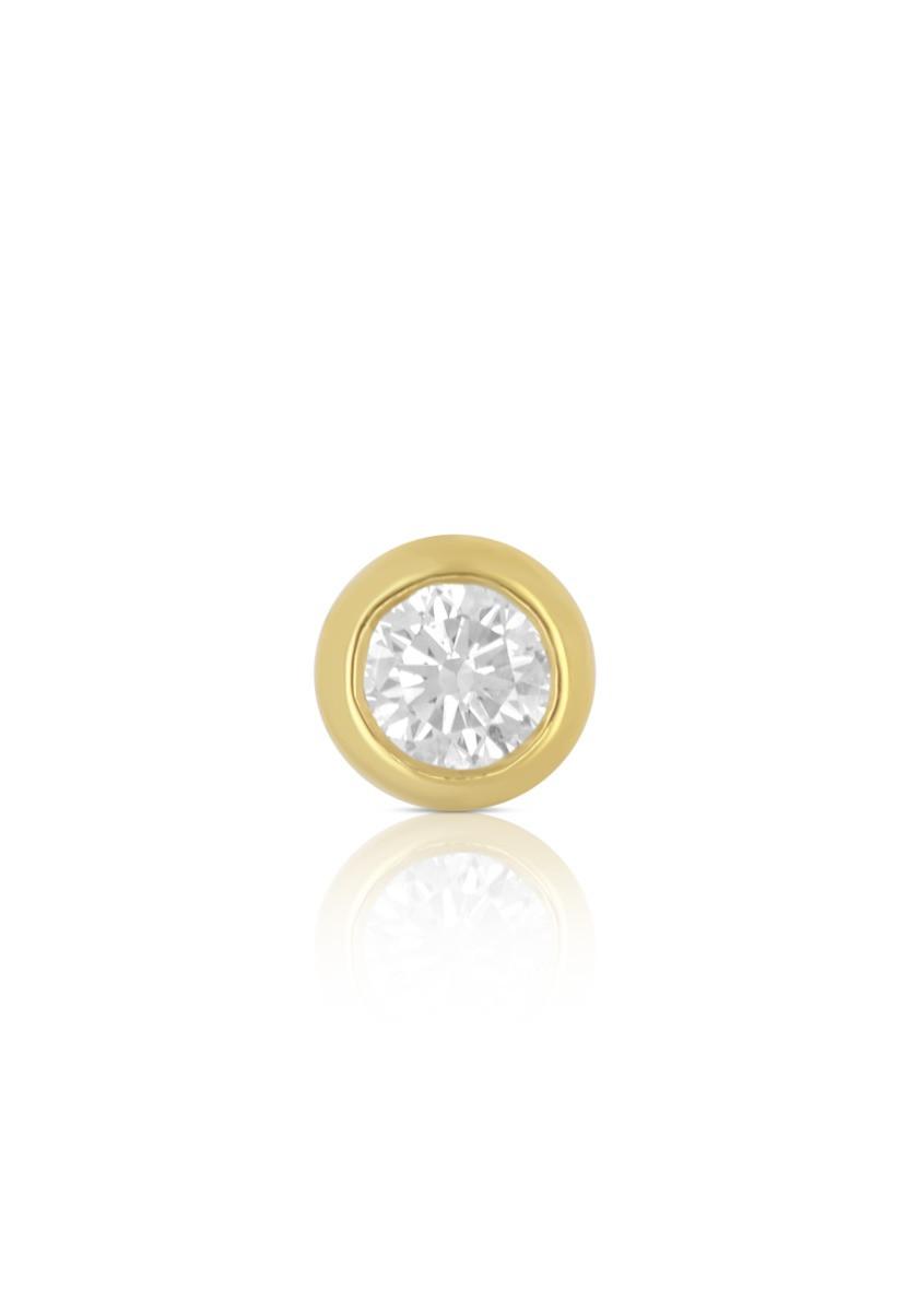 MUAU Schmuck  Pendentif solitaire Monture en or jaune 750 Diamant 0.15ct. 5x5mm 