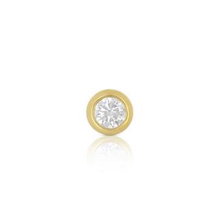 MUAU Schmuck  Pendentif solitaire Monture en or jaune 750 Diamant 0.15ct. 5x5mm 