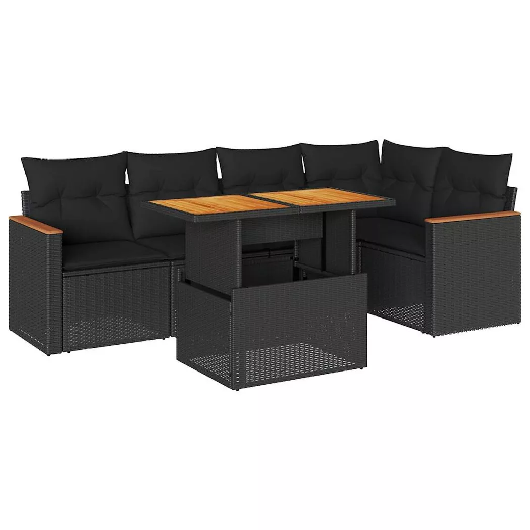 VidaXL - Garten sofagarnitur poly-rattan, One Size, Schwarz