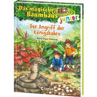 Das magische Baumhaus junior (Band 39) - Der Angriff der Königskobra Pope Osborne, Mary; Loewe Kinderbücher (Hrsg.); Knipping, Jutta (Illustrationen); Lojahn, Sandra (Übersetzung) Copertina rigida 